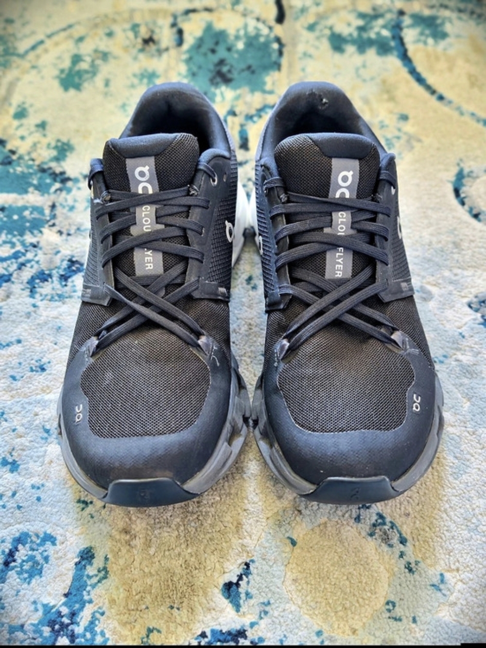 On Cloudflyer 4 Athletic Shoes Black & White Women's US 11 / Men's US9.5